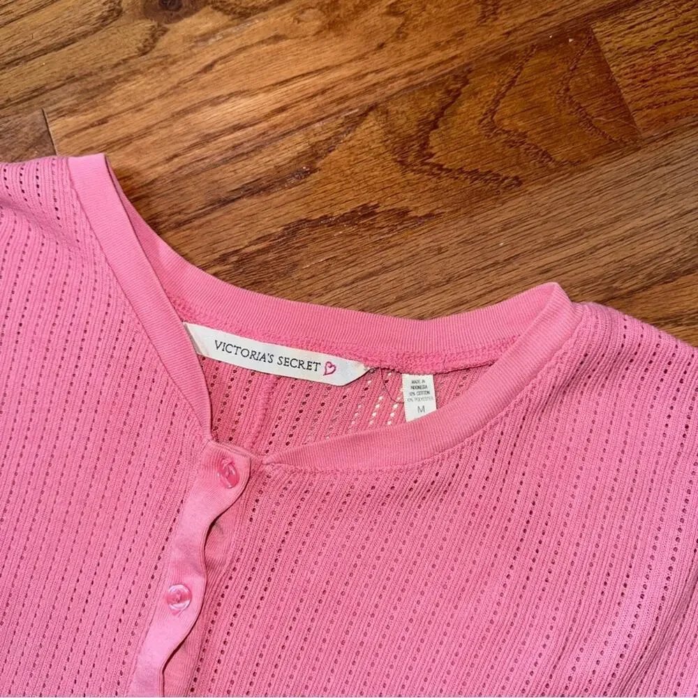 Victoria’s Secret Vintage90s One Piece Thermal Pajama Union Suit Pink Size M